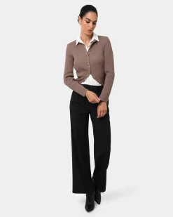 Abaya Button Crop Knit