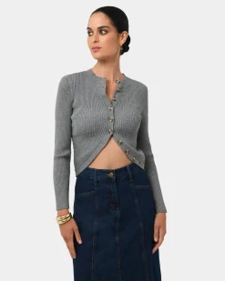 Abaya Button Crop Knit