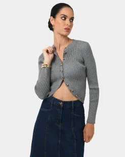 Abaya Button Crop Knit
