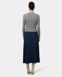 Abaya Button Crop Knit