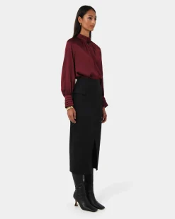Abby Asymmetric Tailored Skirt