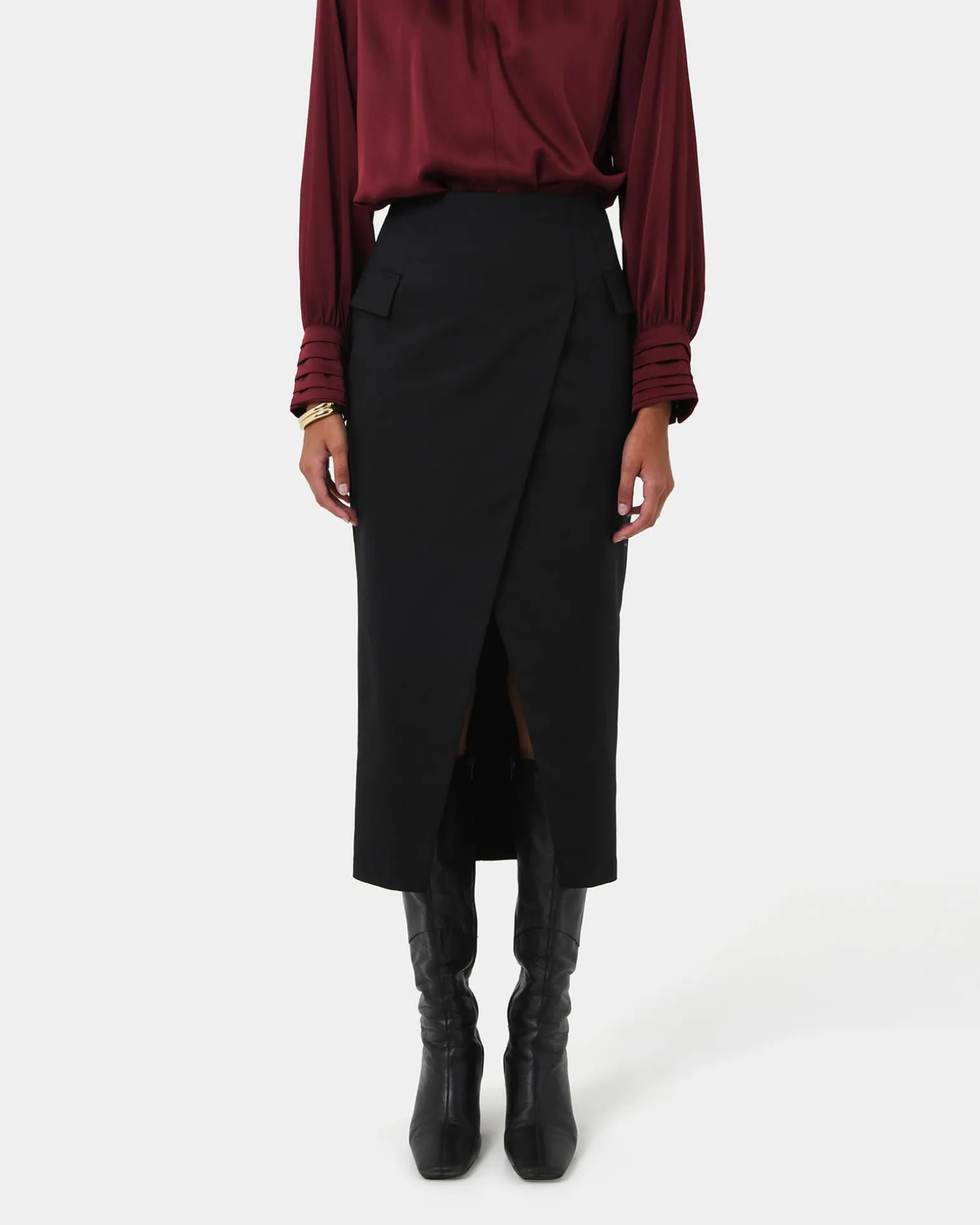 Abby Asymmetric Tailored Skirt