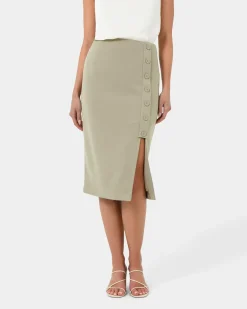 Ace Side Button Skirt
