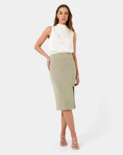 Ace Side Button Skirt