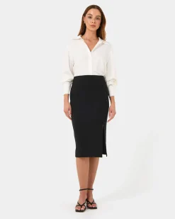 Ace Side Button Skirt