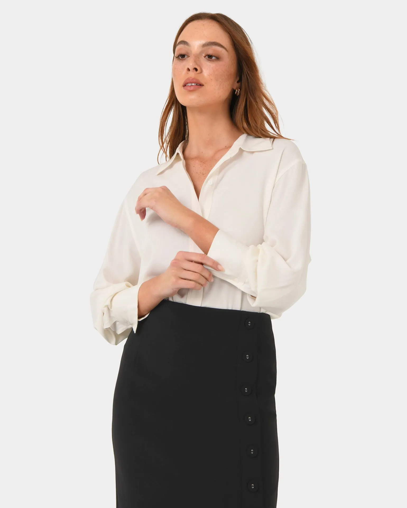 Ace Side Button Skirt