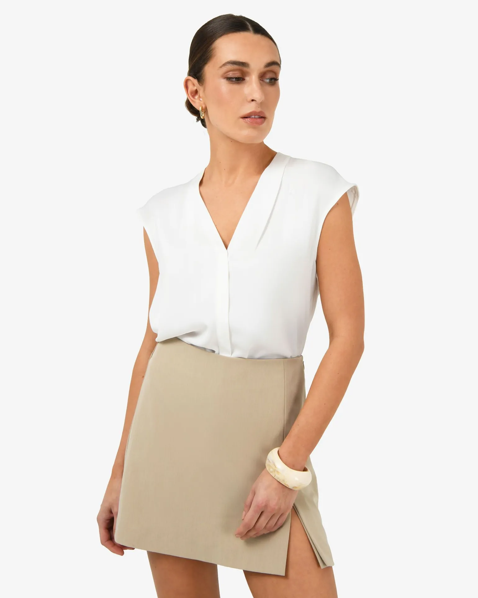 Adelaide V-neck Cap Sleeve Top
