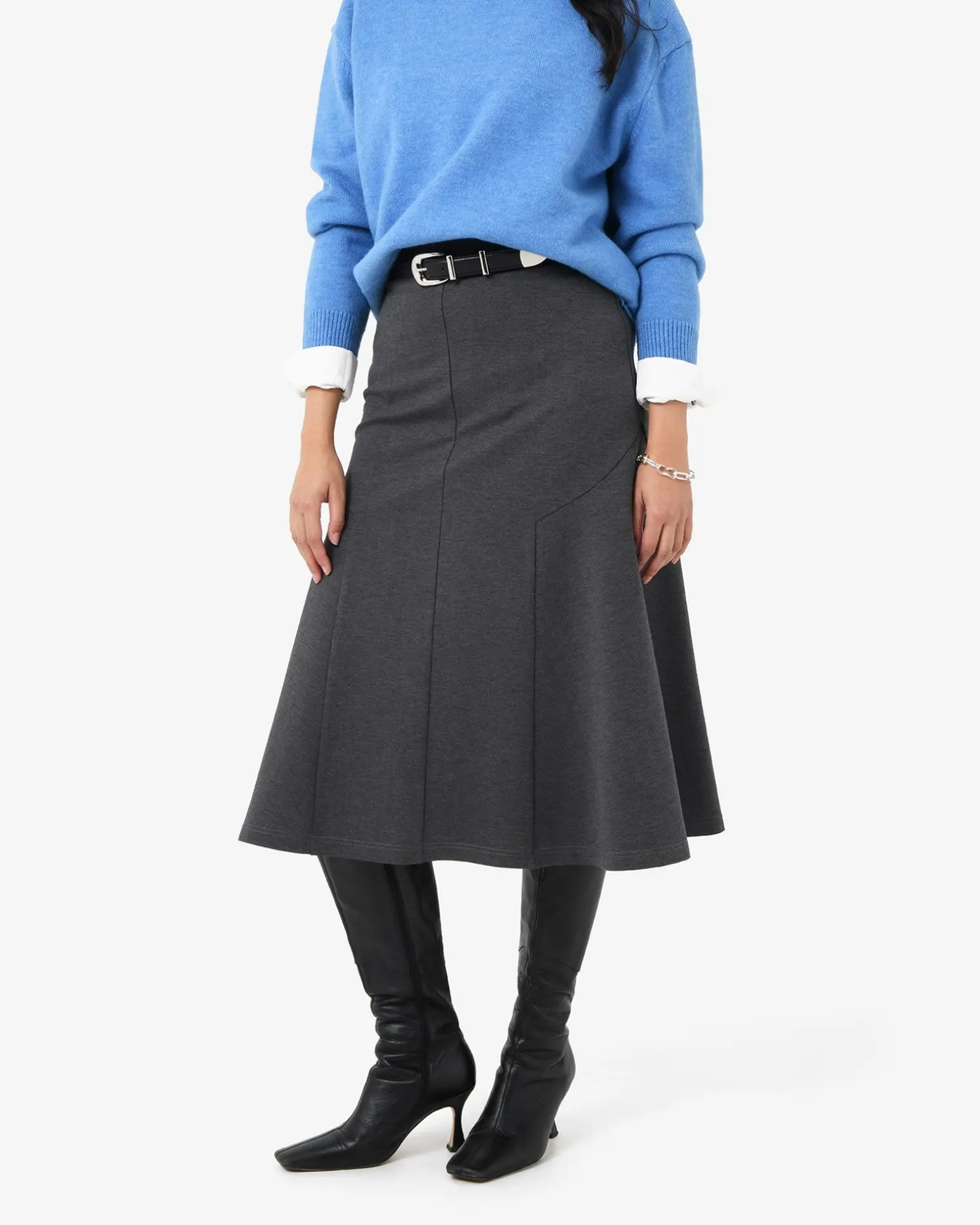 Adele Side Panel Midi Skirt