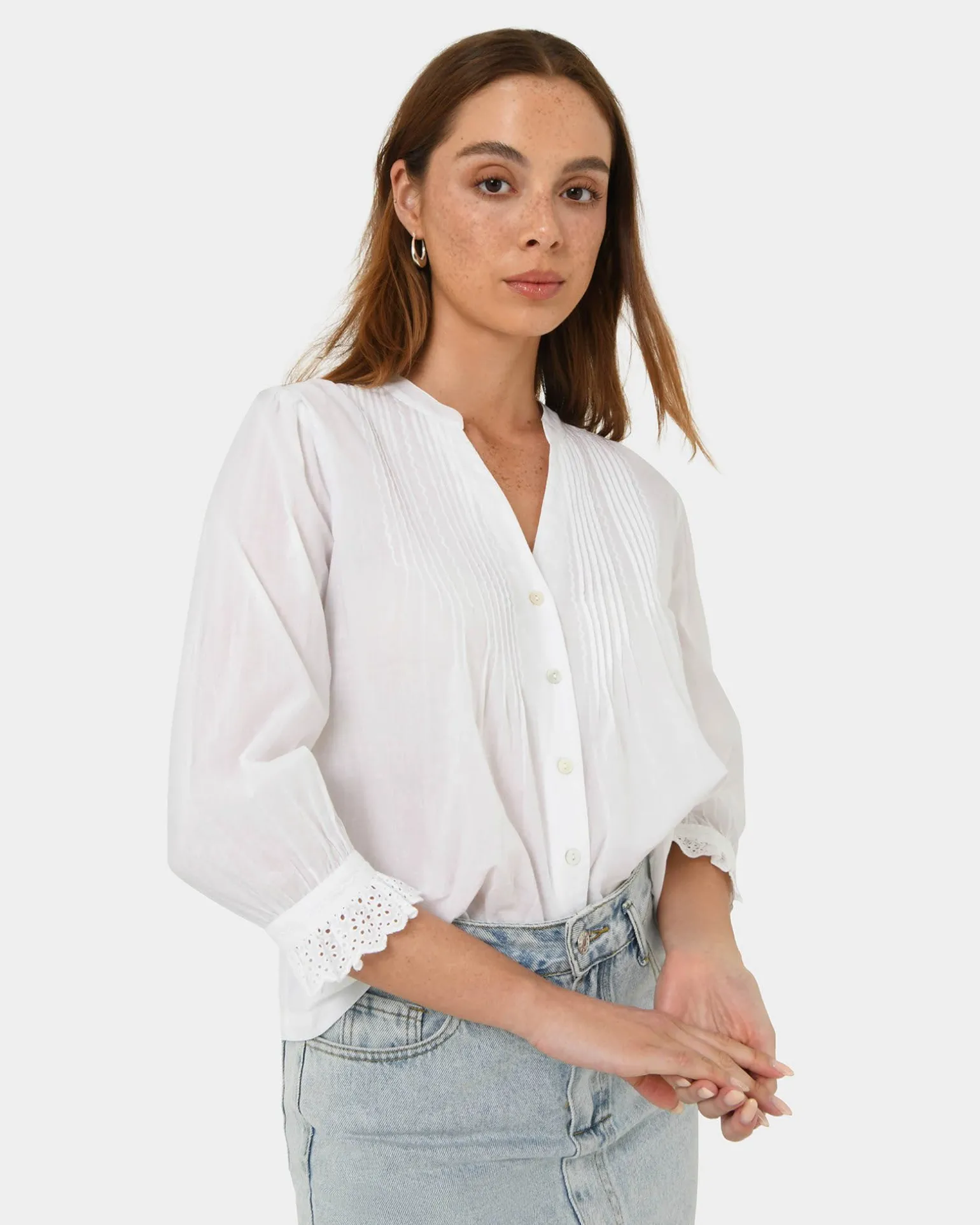Akira Vneck Embroidery Blouse