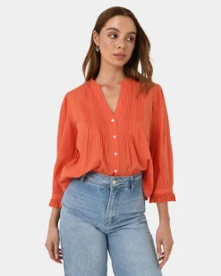 Akira Vneck Embroidery Blouse