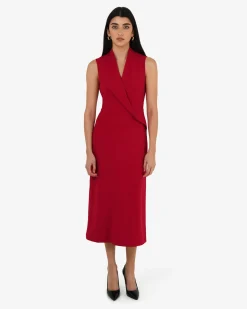 Alaia Twisted Lapel Midi Dress