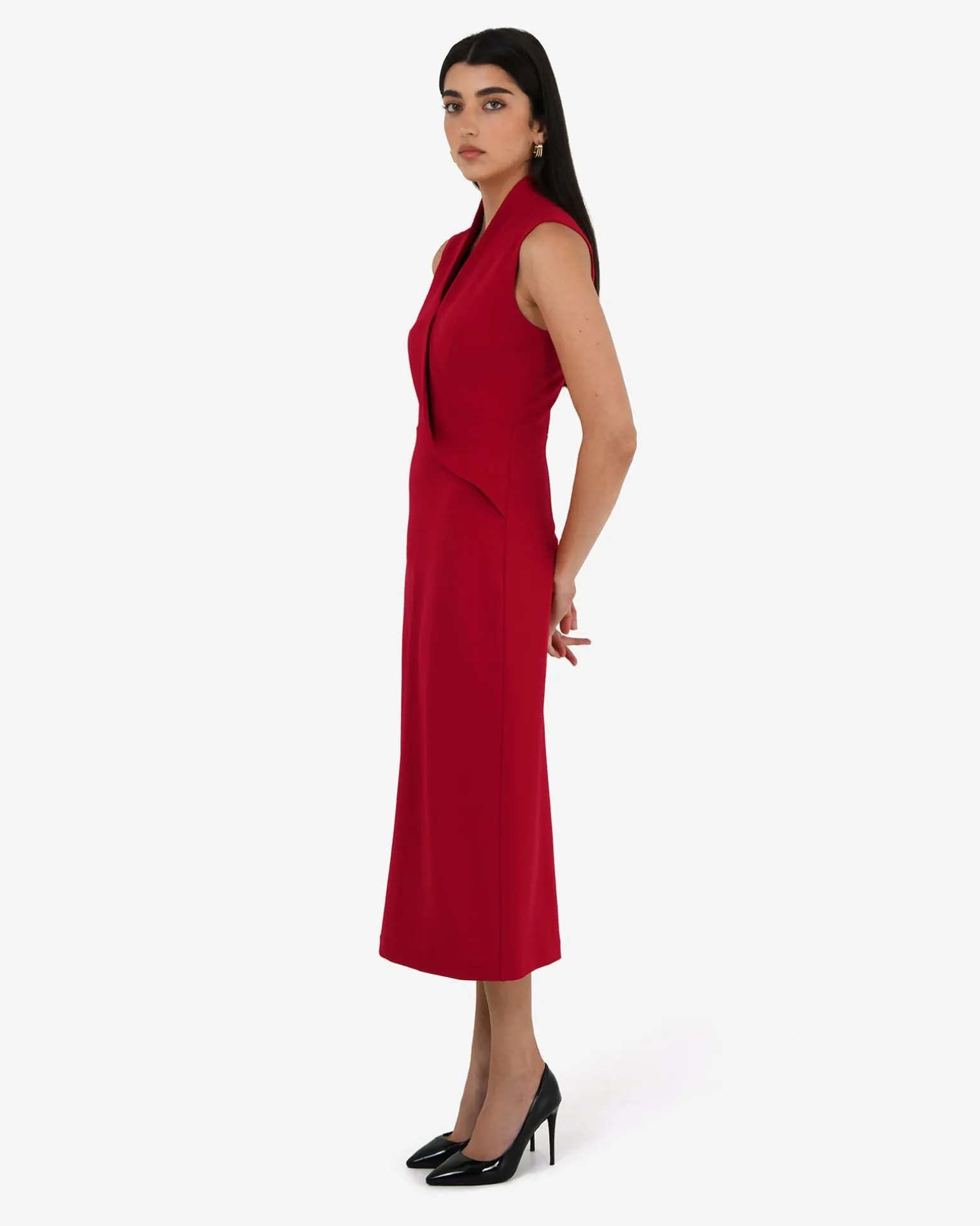 Alaia Twisted Lapel Midi Dress
