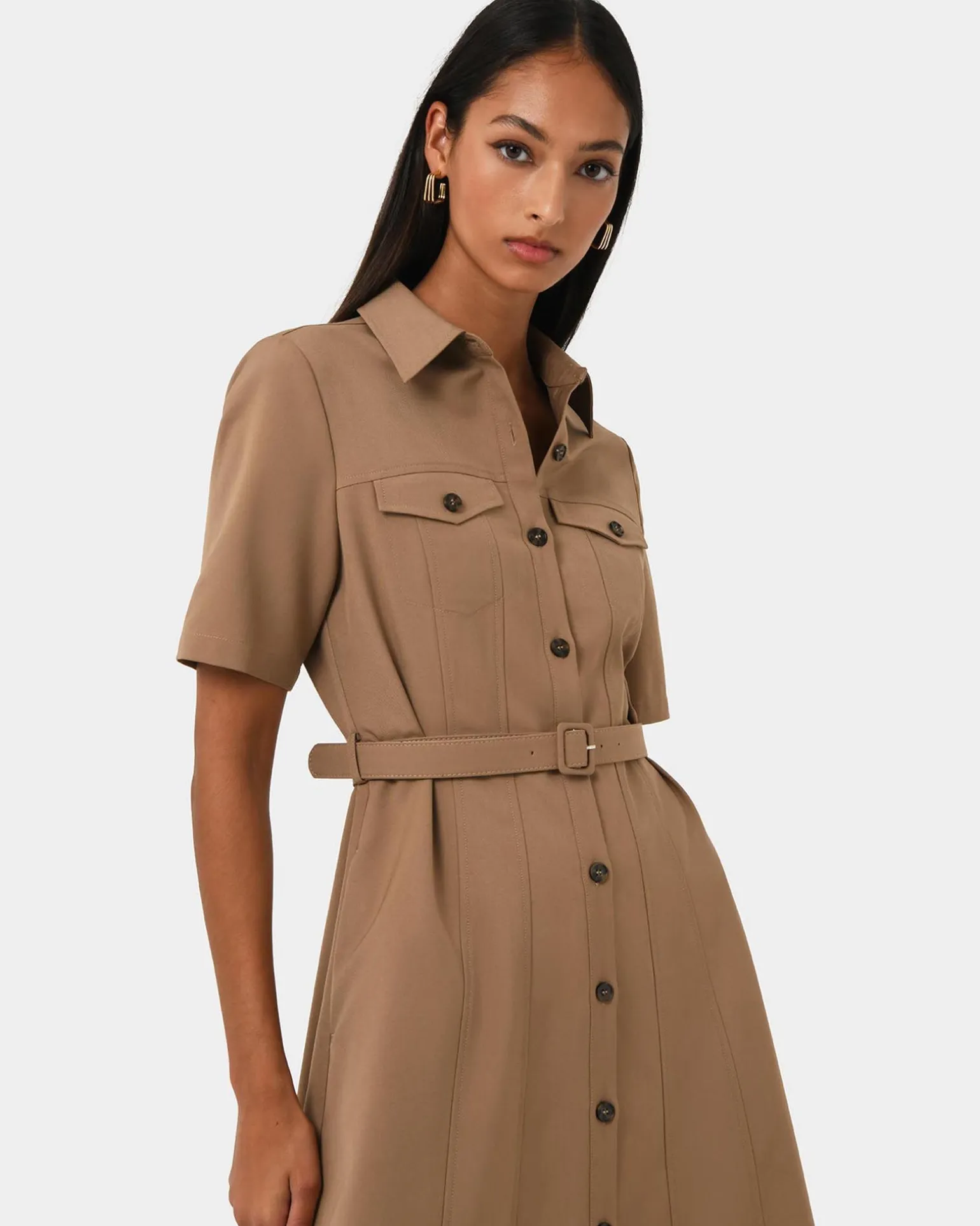 Amera Belted Utility Dress