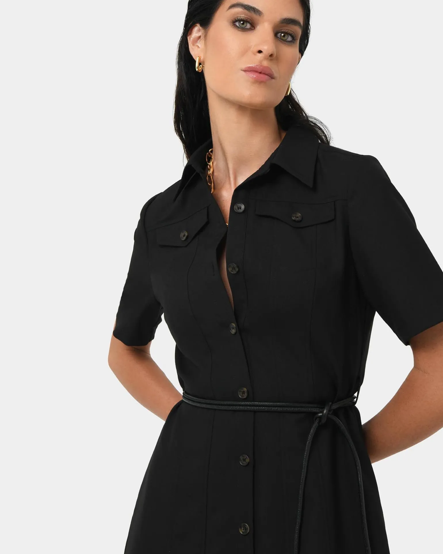 Amera Belted Utility Dress