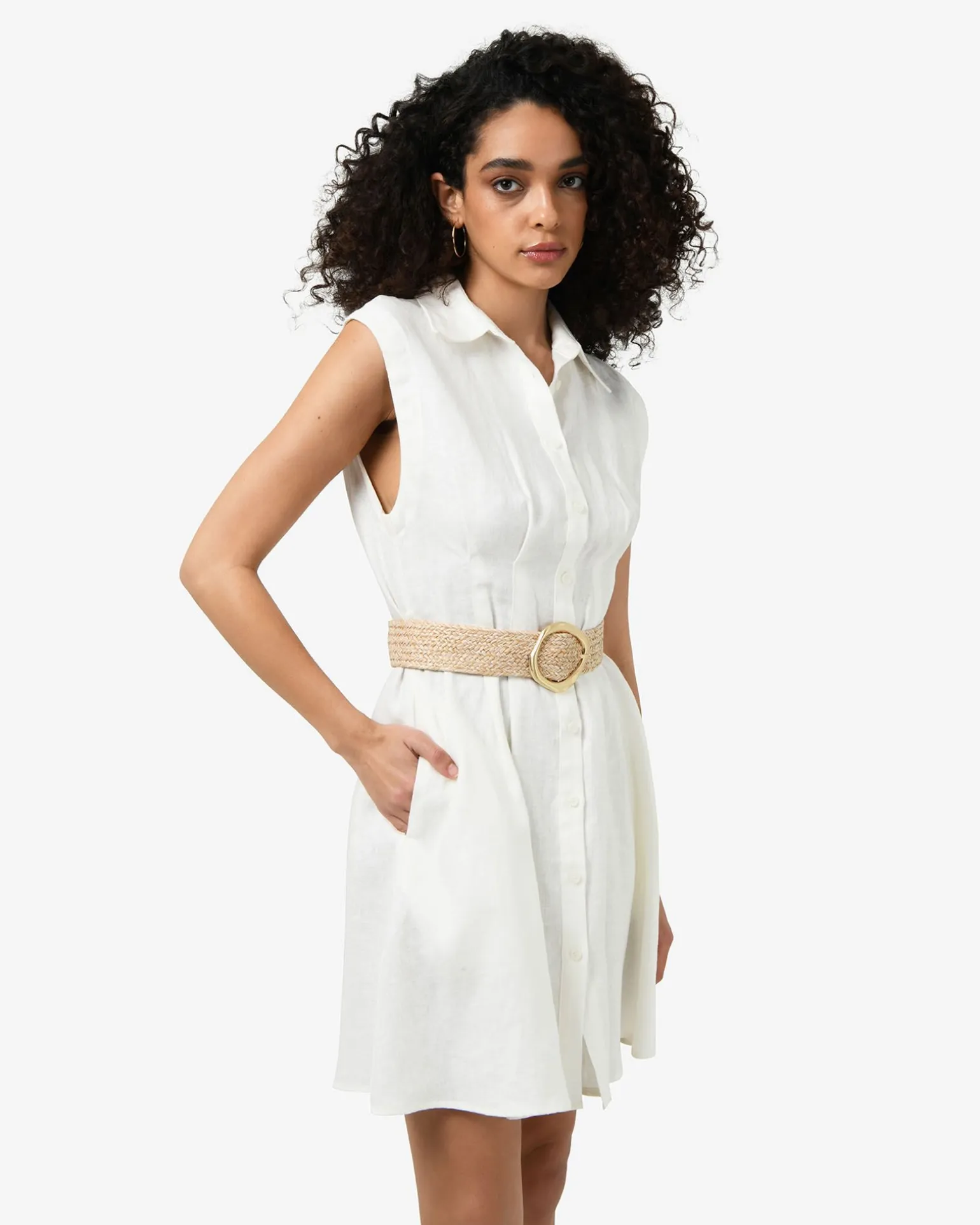 Ami Linen Mini Beach Dress