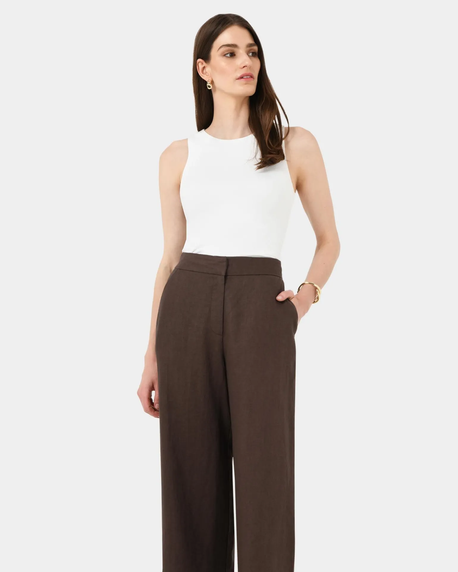 Ami Wide Leg Linen Pants