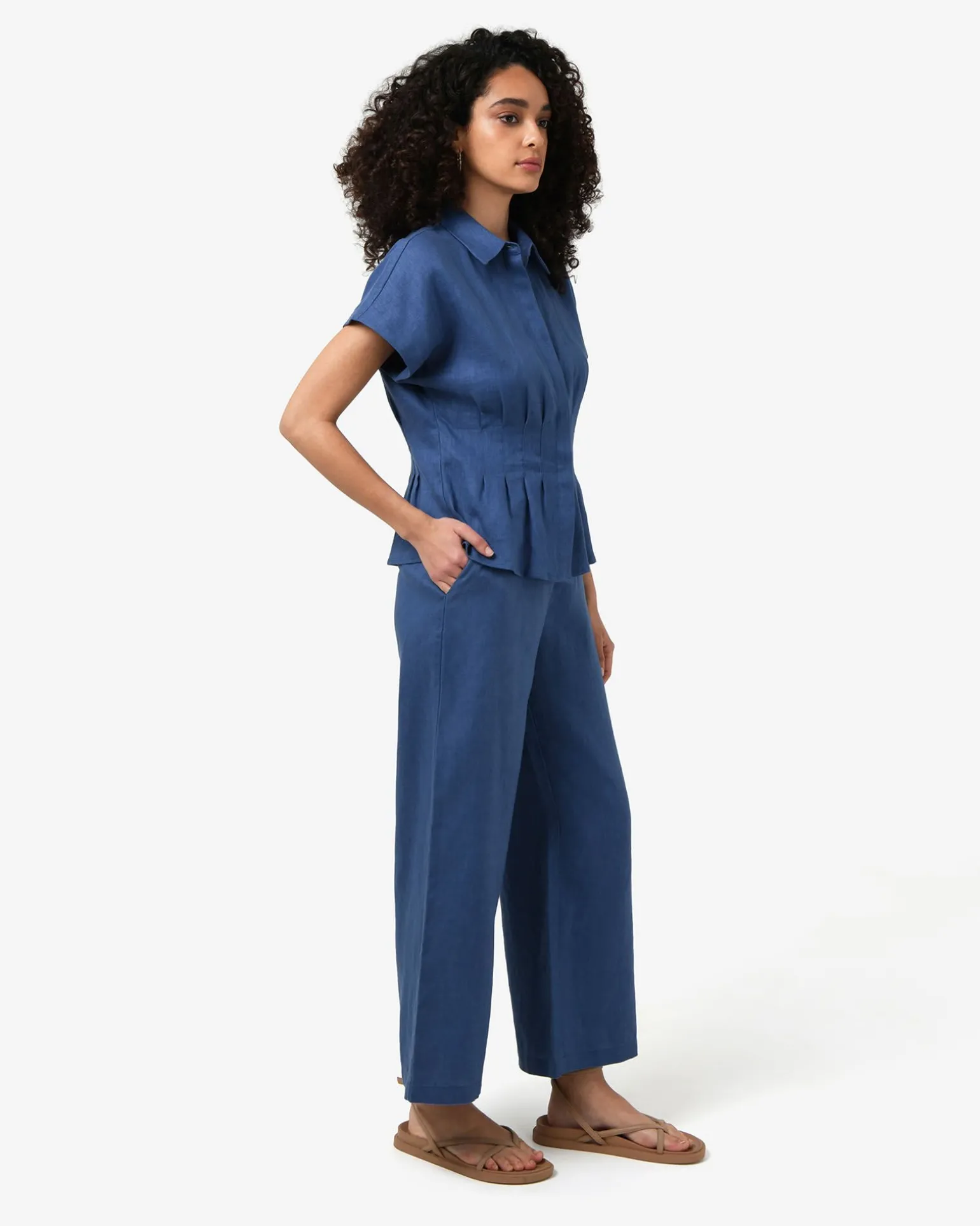 Ami Wide Leg Linen Pants