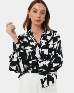 Anella Monochrome Print Blouse