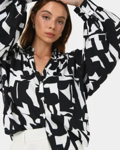 Anella Monochrome Print Blouse