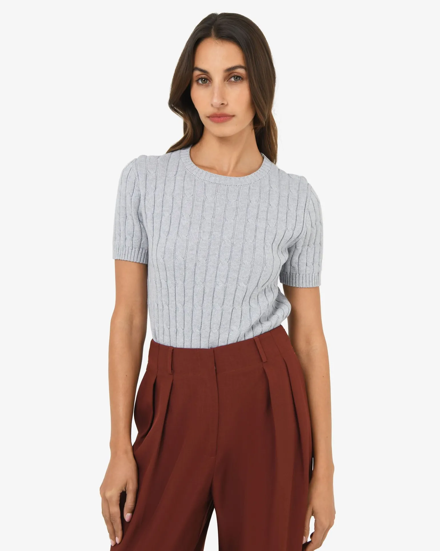 Anita Short Sleeve Cable Knit