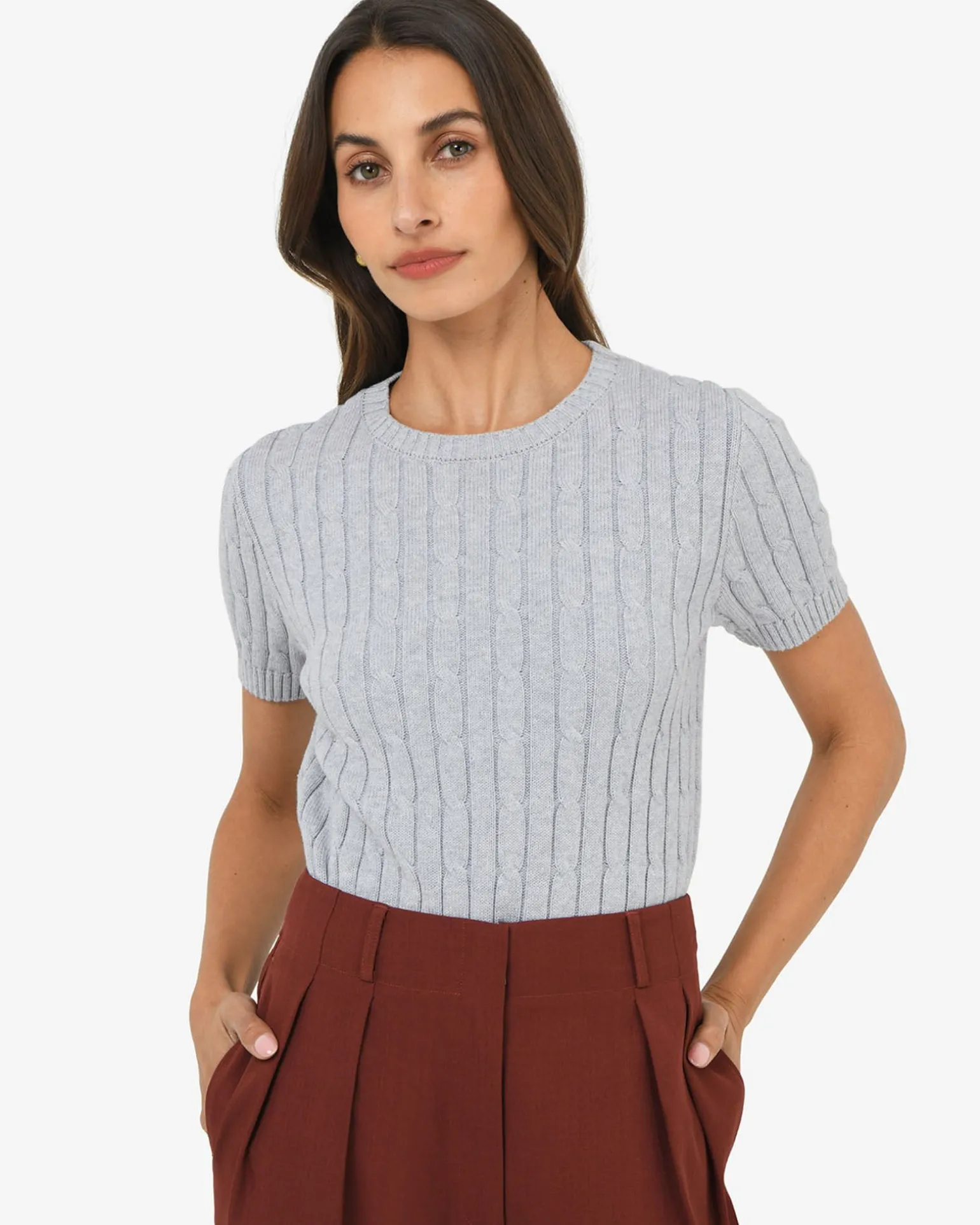 Anita Short Sleeve Cable Knit
