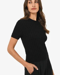 Anita Short Sleeve Cable Knit