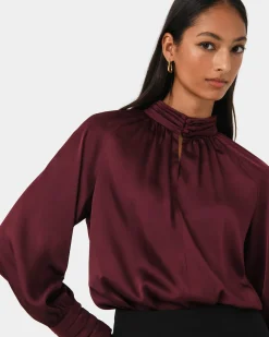 Anna Pleated Satin Blouse