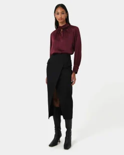 Anna Pleated Satin Blouse