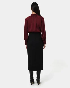 Anna Pleated Satin Blouse