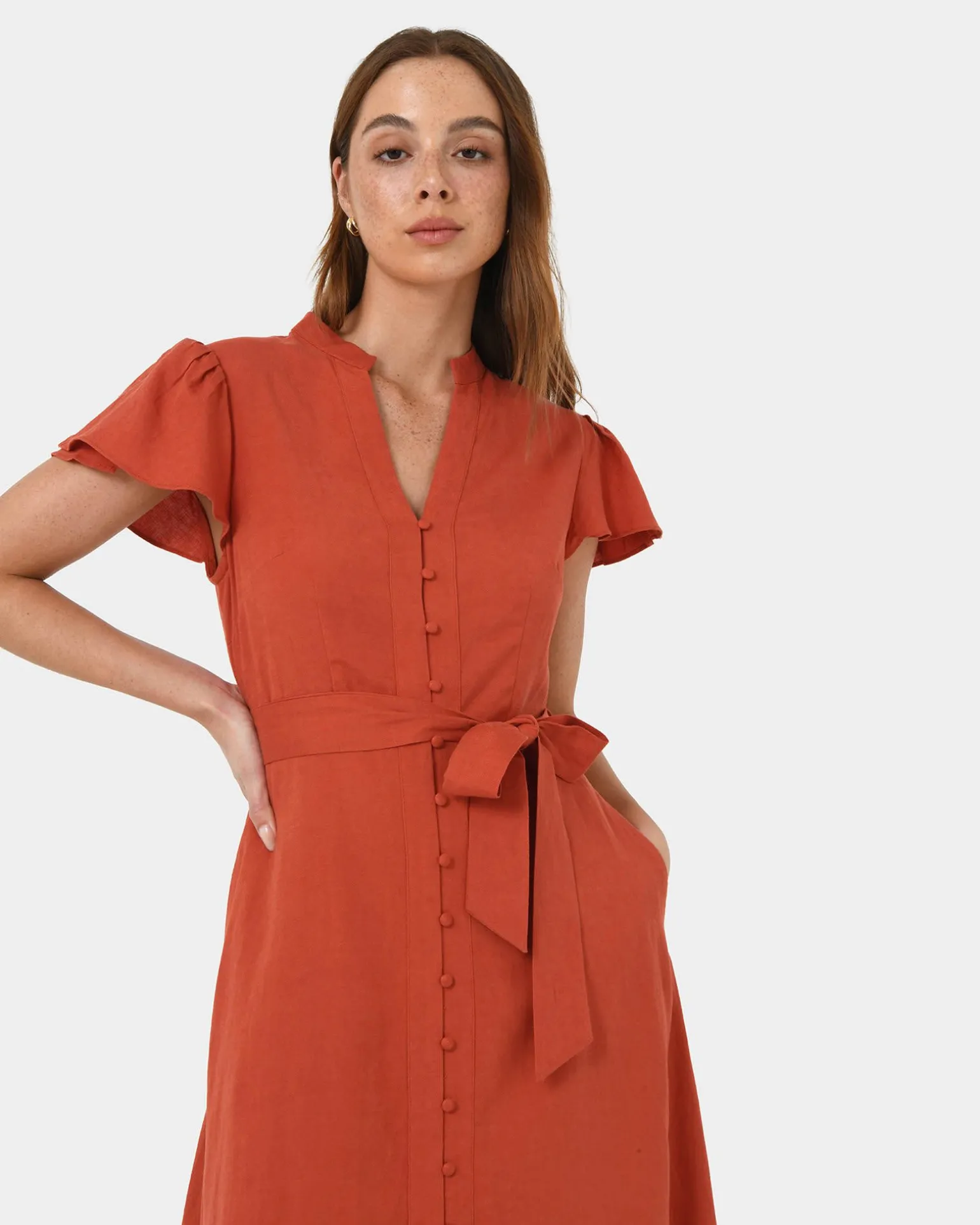 Anne Linen Midi Dress