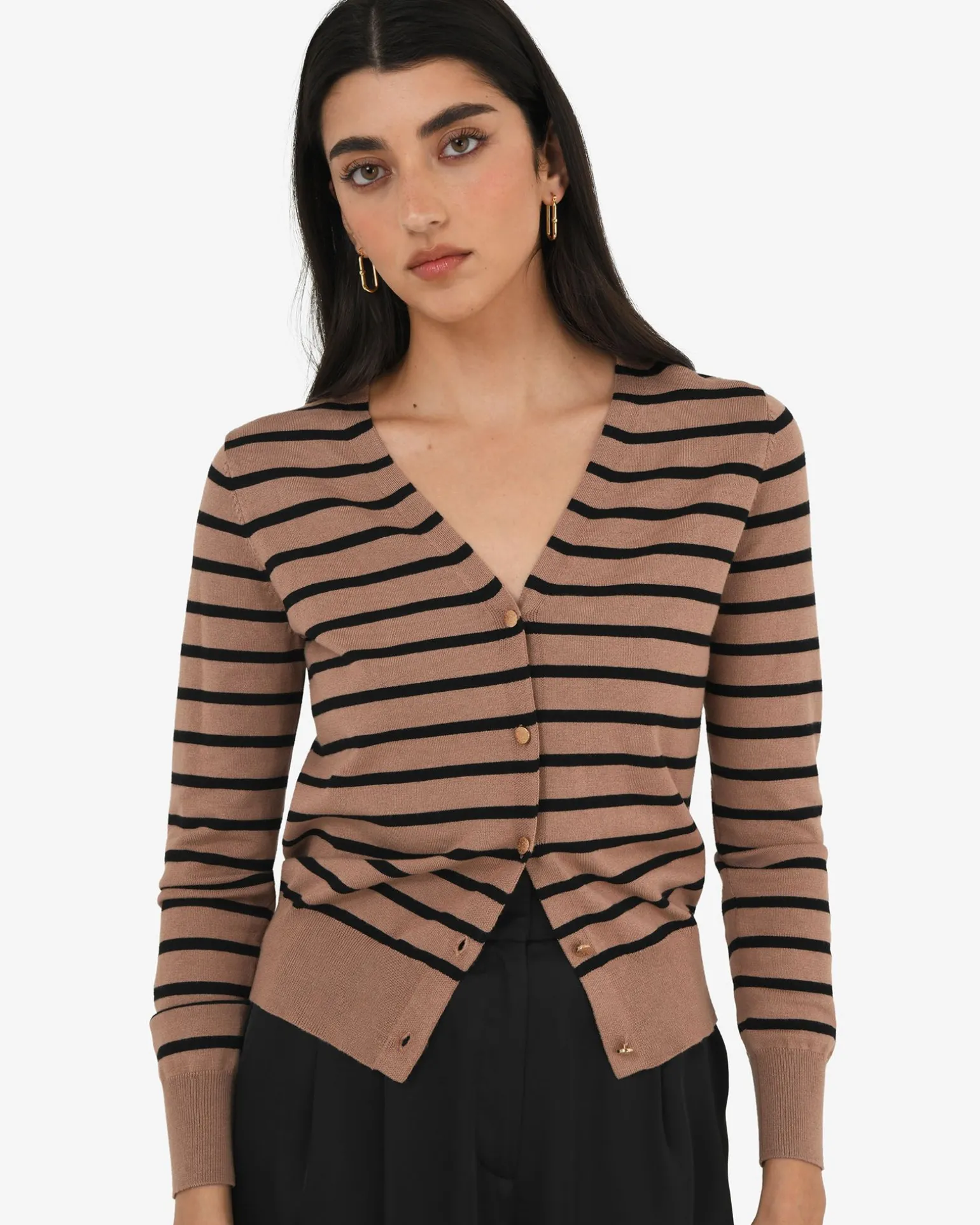 Arabell V-neck Stripe Cardigan