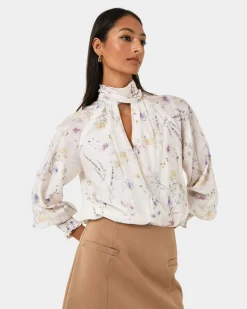 Aurae Floral Tie Blouse
