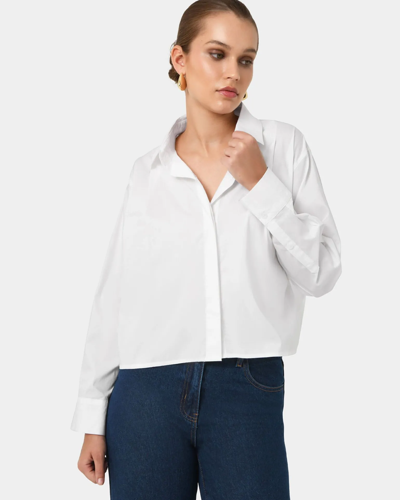 Baire Pleated Crop Shirt