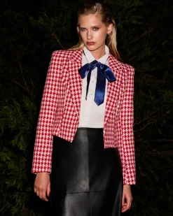 Bennet Houndstooth Crop Blazer