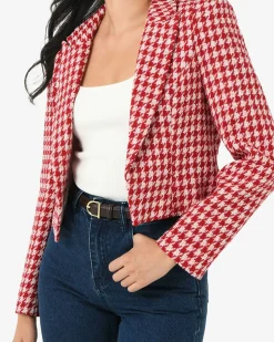 Bennet Houndstooth Crop Blazer