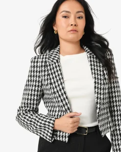 Bennet Houndstooth Crop Blazer