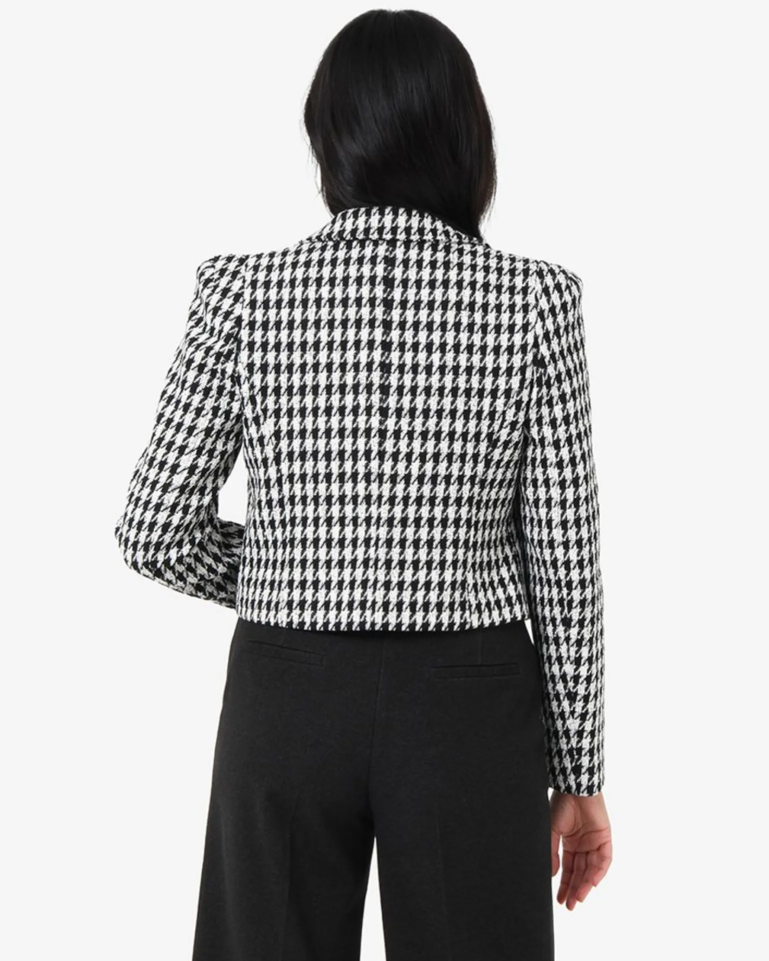 Bennet Houndstooth Crop Blazer