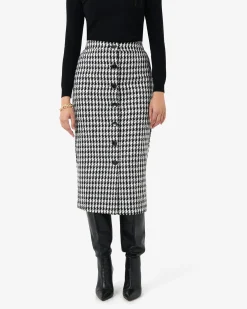 Bennet Houndstooth Midi Skirt