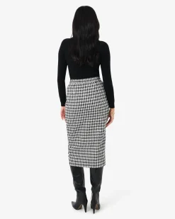 Bennet Houndstooth Midi Skirt