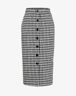 Bennet Houndstooth Midi Skirt