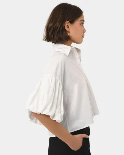 Cali Puff Sleeve Crop Shirt