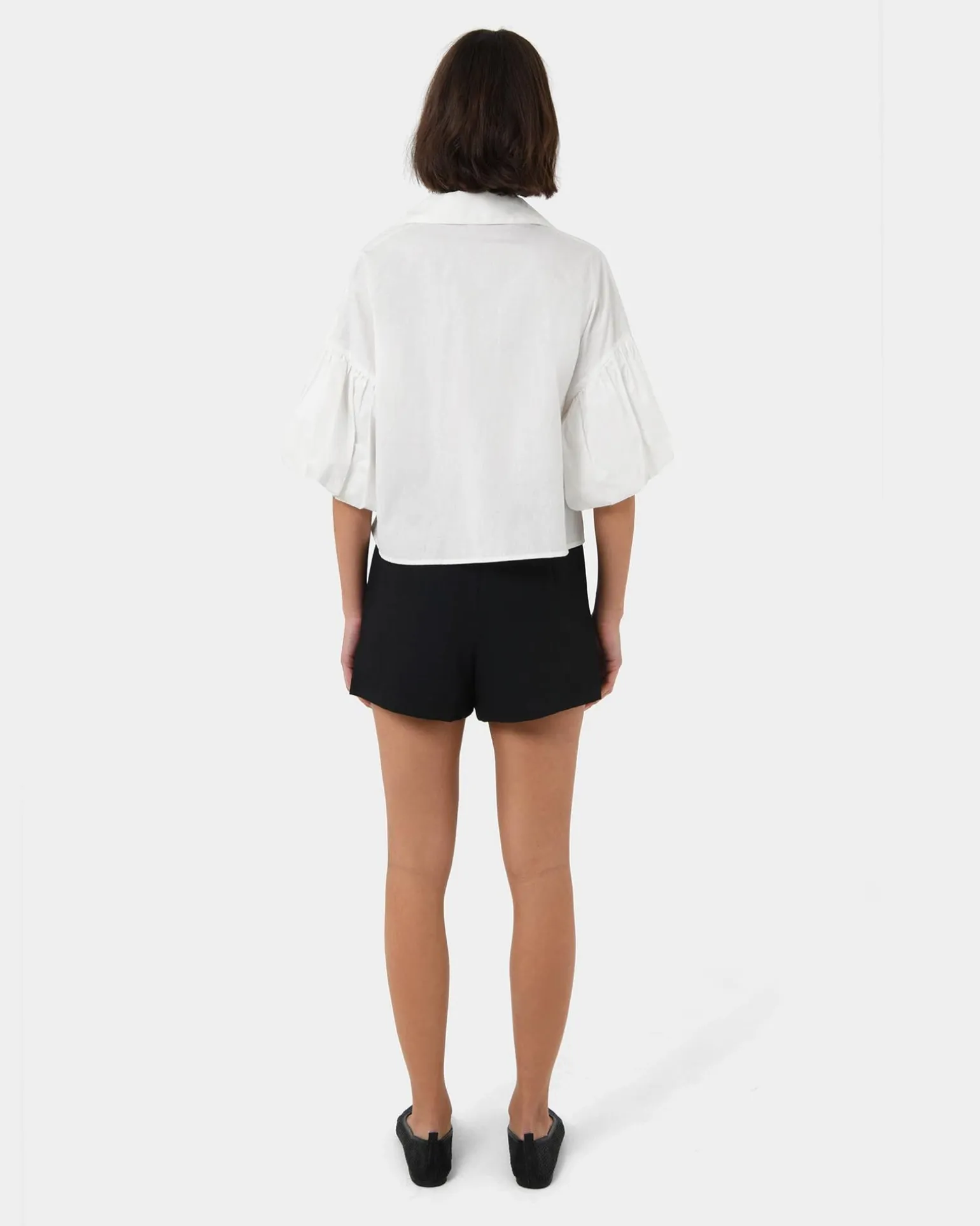 Cali Puff Sleeve Crop Shirt