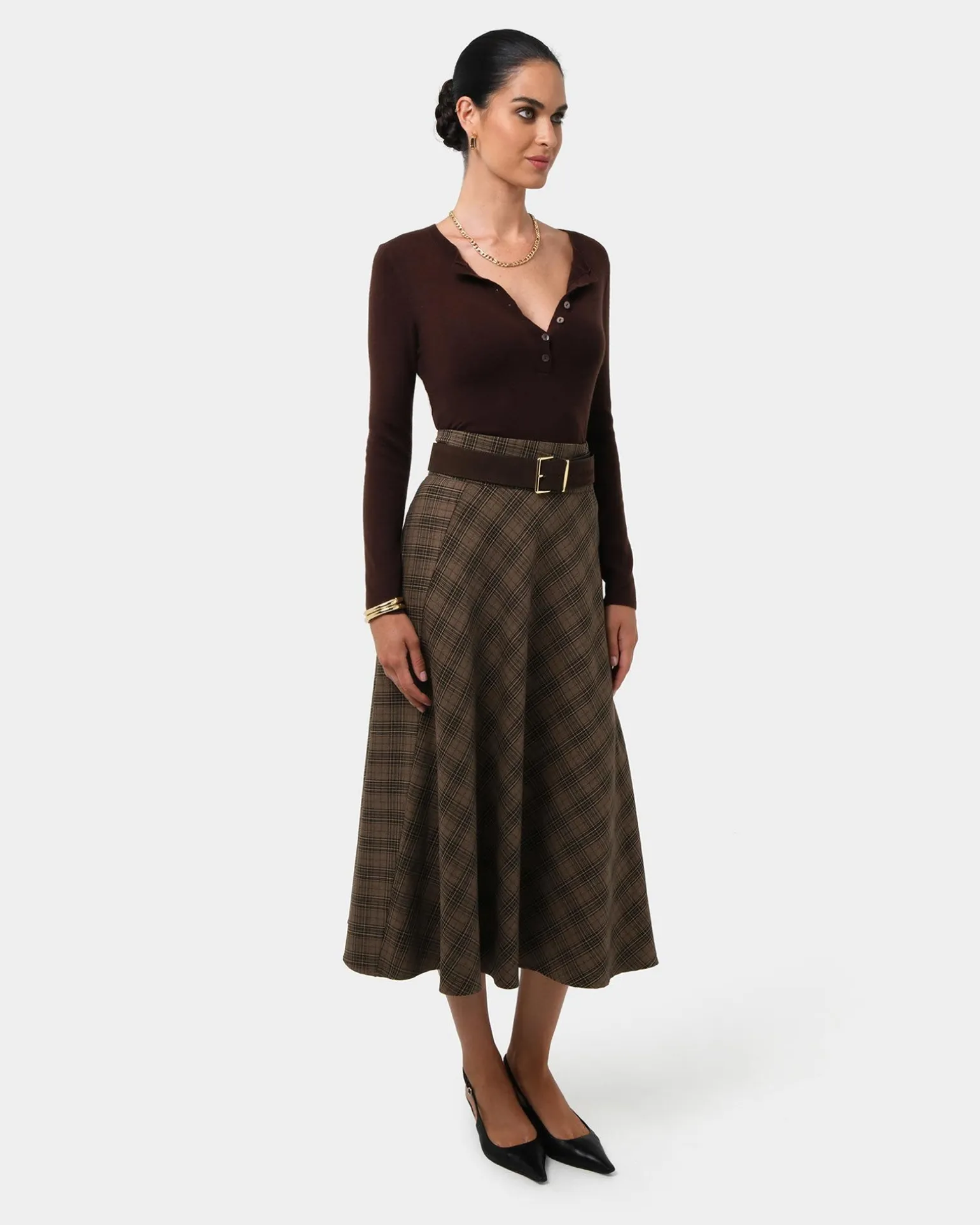Candice Bias Check Skirt