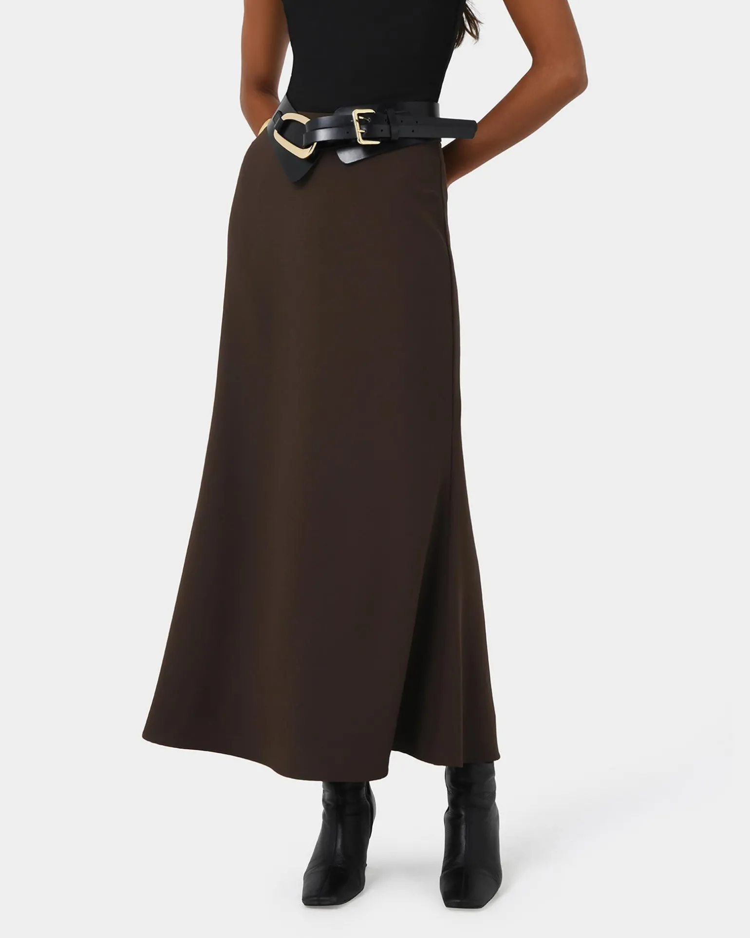 Caris Flared Maxi Skirt