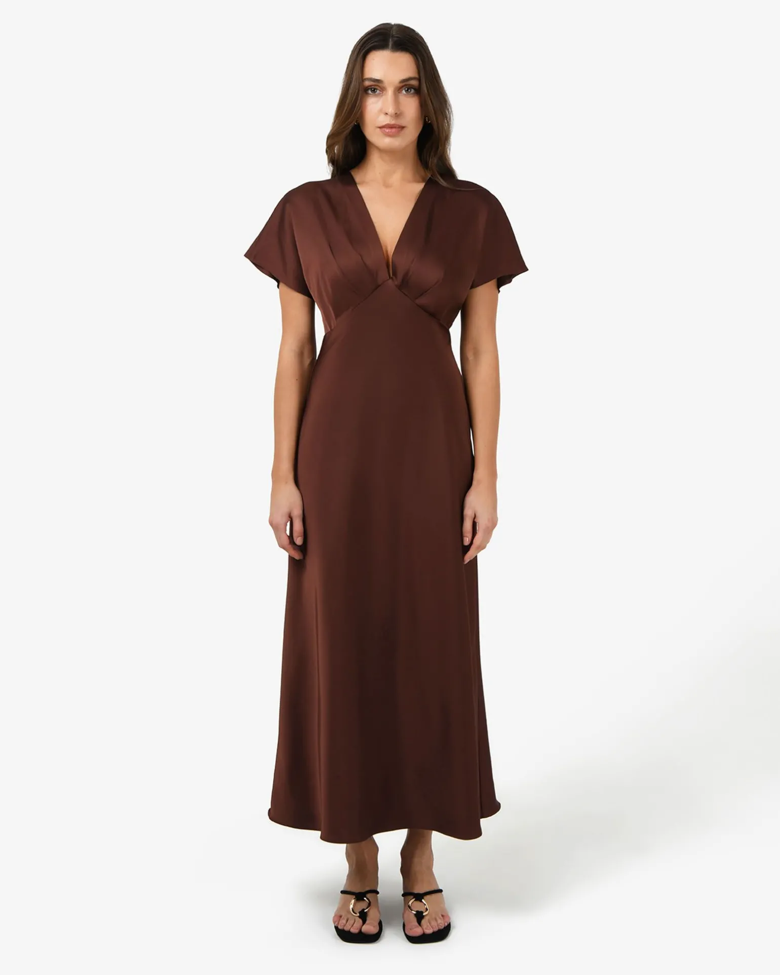 Catalina V-neck Satin Dress