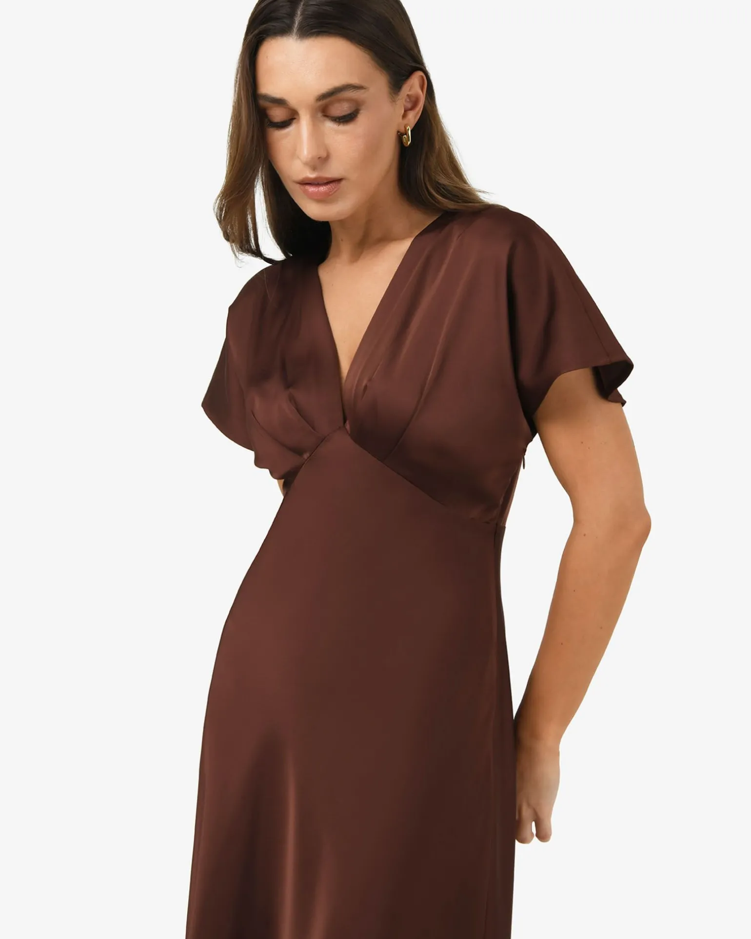 Catalina V-neck Satin Dress