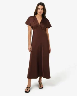 Catalina V-neck Satin Dress