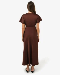 Catalina V-neck Satin Dress