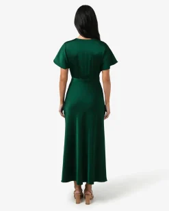 Catalina V-neck Satin Dress