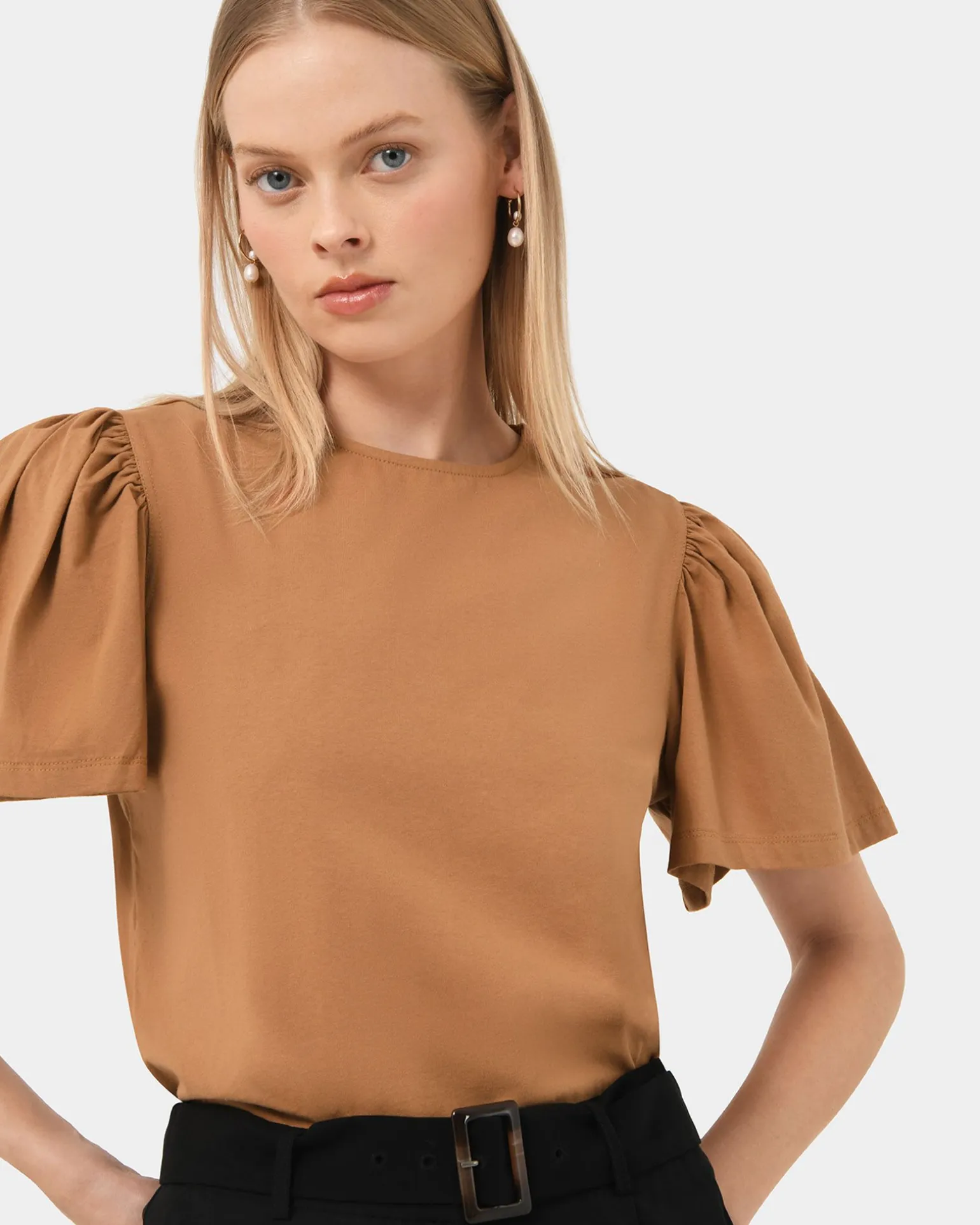 Cayla Gathered Sleeve Tee